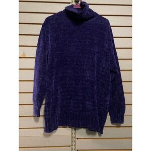 JH‎ Collectibles Purple Chenille Turtleneck Pullover Sweater L/G
